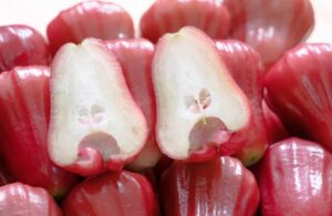 Half rose apple on the pile